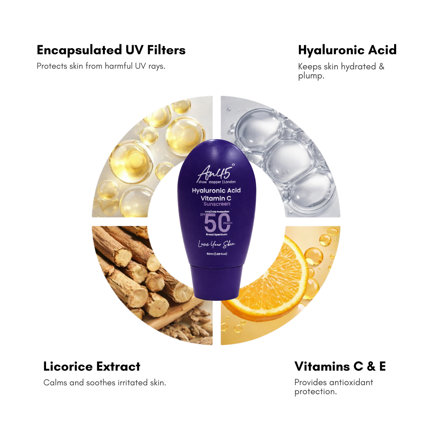 AN45° SPF 50 Sunscreen Fluid
