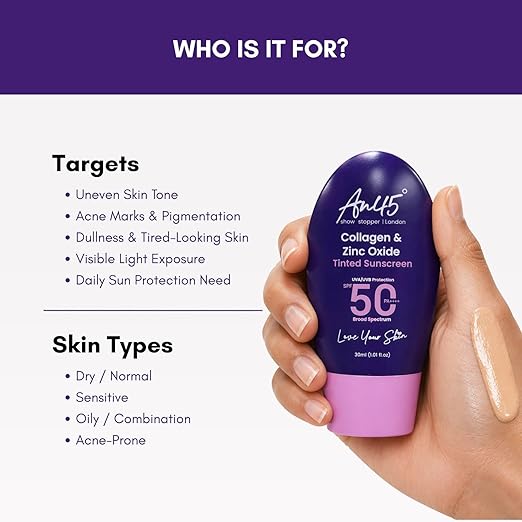 AN45° SPF 50 Tinted Sunscreen Fluid