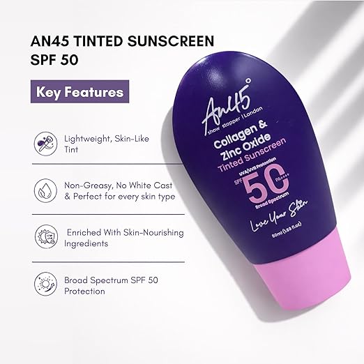 AN45° SPF 50 Tinted Sunscreen Fluid