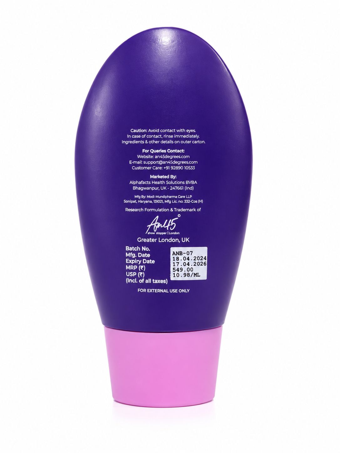 AN45° SPF 50 Tinted Sunscreen Fluid