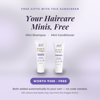 AN45 offer card — free gifts with this sunscreen: Mini Biotin & Collagen Shampoo (20ml) + Mini Biotin & Collagen Conditioner (20ml) (auto)
