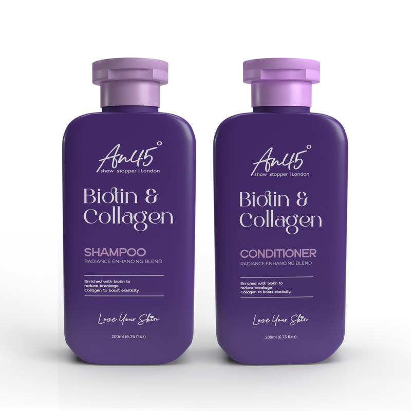 AN45° Biotin & Collagen Duo — shampoo and conditioner, 200 ml each