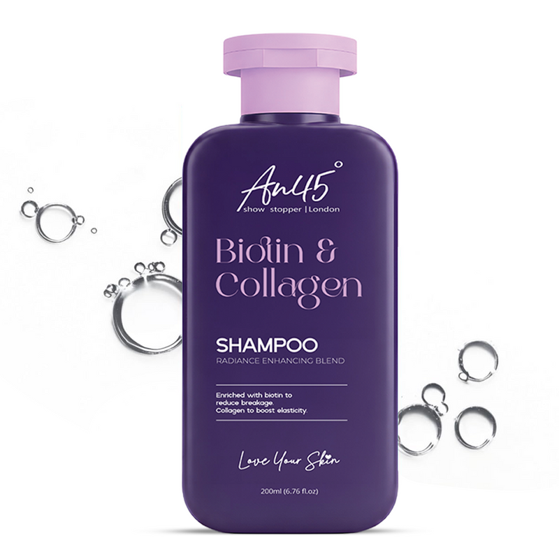AN45° Biotin & Collagen Shampoo, 200 ml — radiance enhancing blend