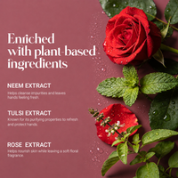 Enriched with plant-based ingredients — neem, tulsi and rose extracts