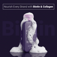 Nourish every strand with biotin and collagen — AN45° Shampoo in rich lather